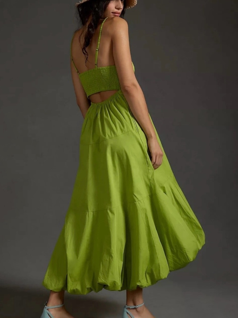Anthropologie v neck tiered bubble hem dress